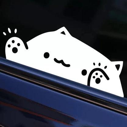 Colorful Laser Cute Cat Sticker Kitten Knocking On Window