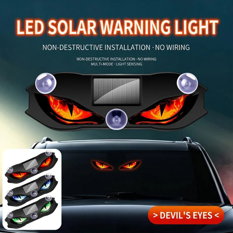 Colors Solar Devil Eyes Warning Wireless Suction Cup Interior