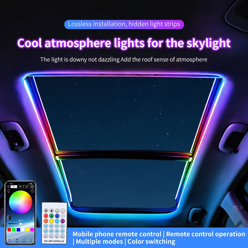 Sunroof Strip Ambient Remote APP Control USB Roof Panoramic