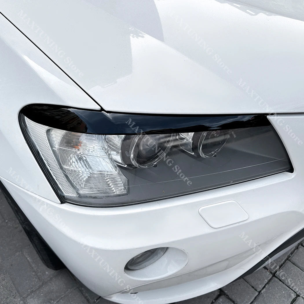 For BMW X3 F25 X4 F26 2PCS Front Headlight Eyelids Eyebrows