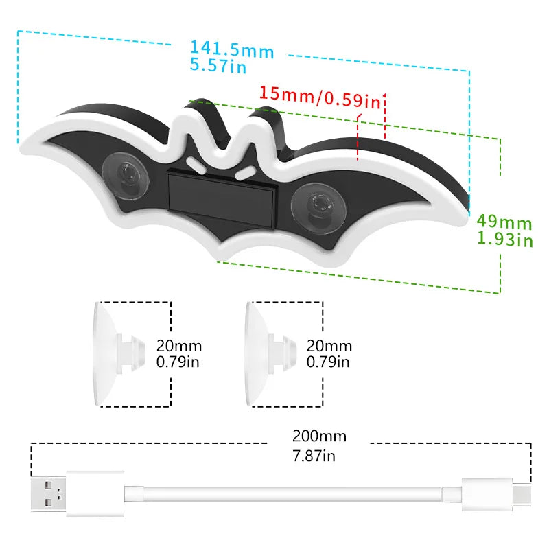 Solar Halloween Bat Mounted Colorful Atmosphere Fun Lighting