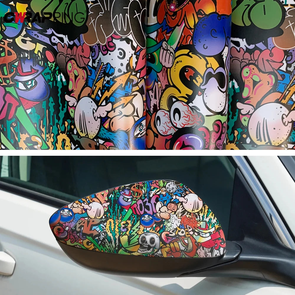 Sticker Jdm self-adhesive Vinyl Wrap Skull Graffiti Painting Film