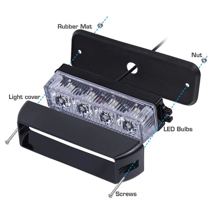 Grille Strobe Beacon Pickup Truck Width Indicator Emergency Flash