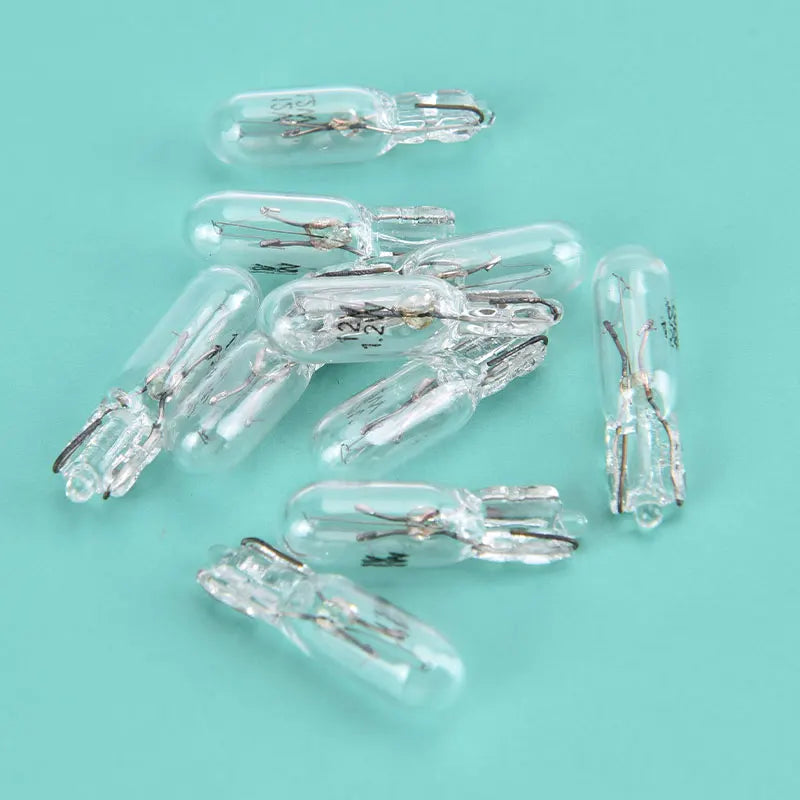 10PCS Pack 12V 1.2w T5 Glass Bulb Dashboard Instrument