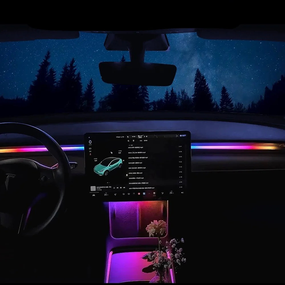 For Tesla Model 3 Y RGB Center Console Dashboard Wireless