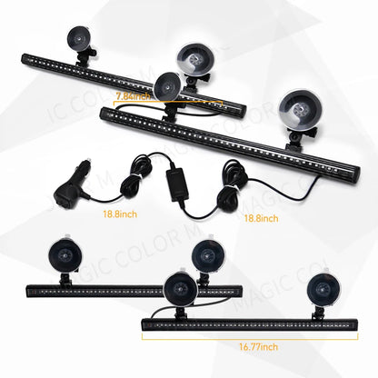 Strobe Yellow Flash Warning 2-in-1 3030 Smd Windshield Bar