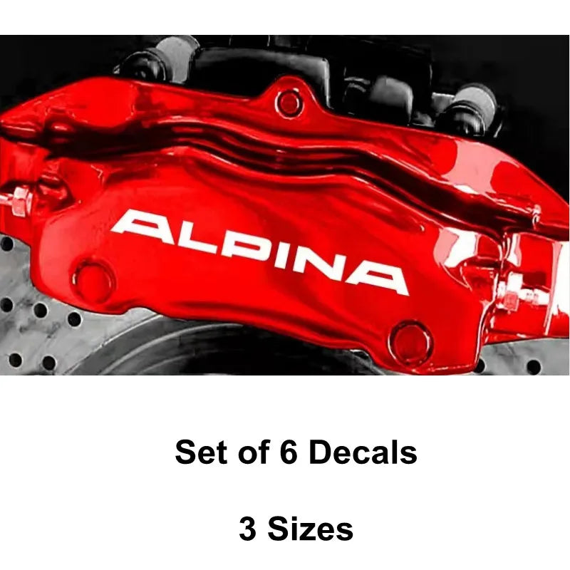 For Alpina Heat Resistant 6PCS Set Sizes Custom Caliper Sticker