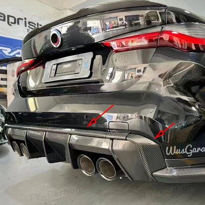 For BMW 3 4 Series G80 Dry Carbon Fiber Rear Diffuser Strip M3