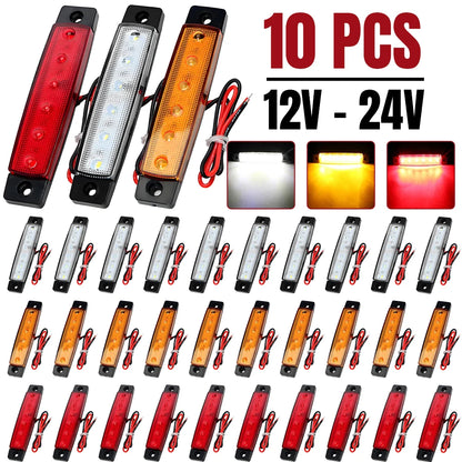 12V 24V 6LED Clearence Tail Warning Brake Wedge Side