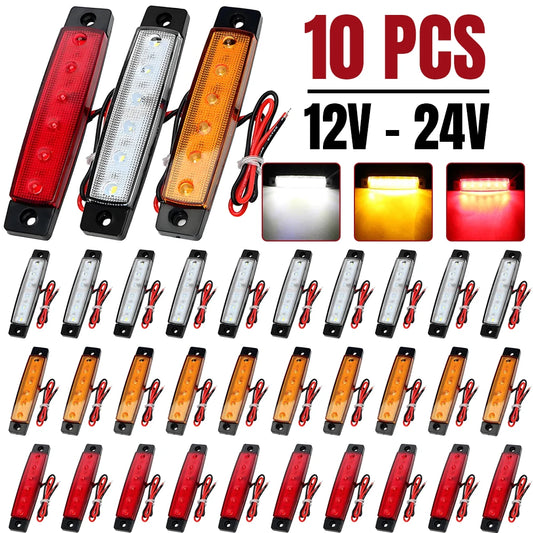 12V 24V 6LED Clearence Tail Warning Brake Wedge Side
