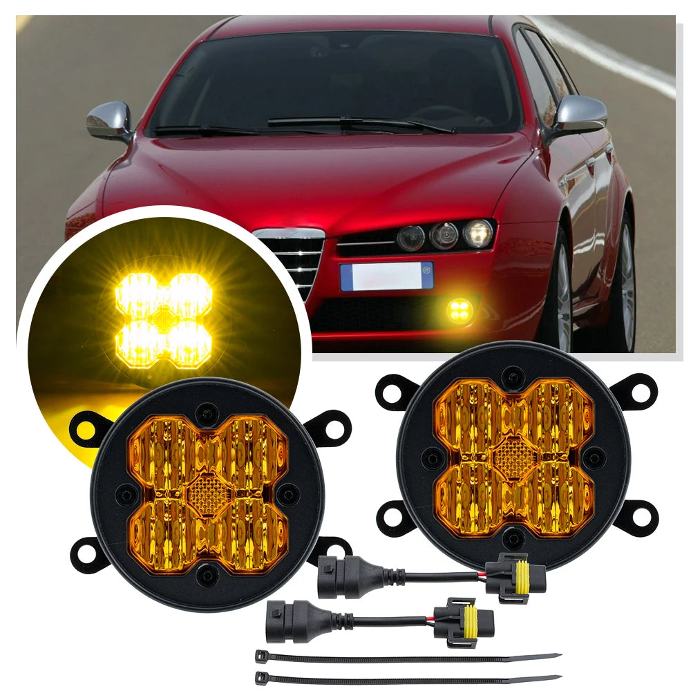 For Alfa Romeo 156 159 Spider Amber Fog Super Bright Round
