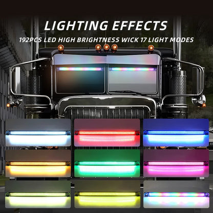 IN1 Windshield Strobe Flashing Warning RGB 192LED Roof Front