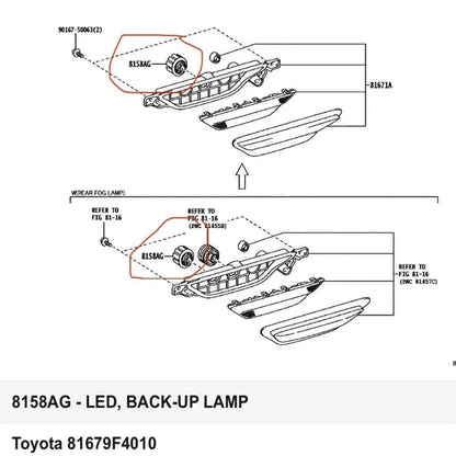 For Toyota C-HR Yaris Lexus Ux Reverse Bulb Automobiles Parts