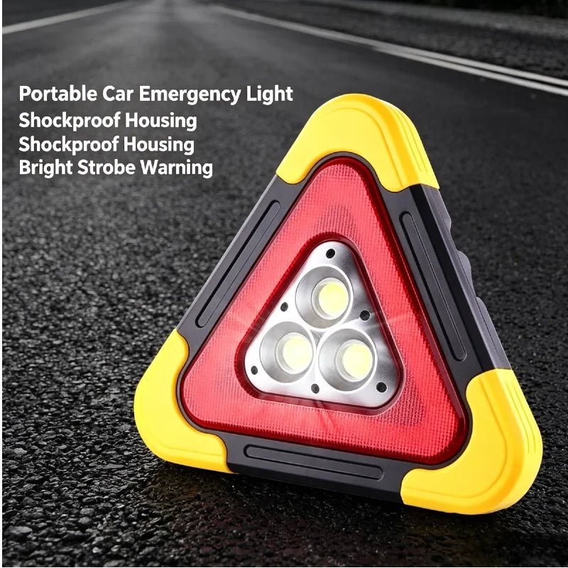 Emergency Triangle Warning In Solar Powered Portable Safety