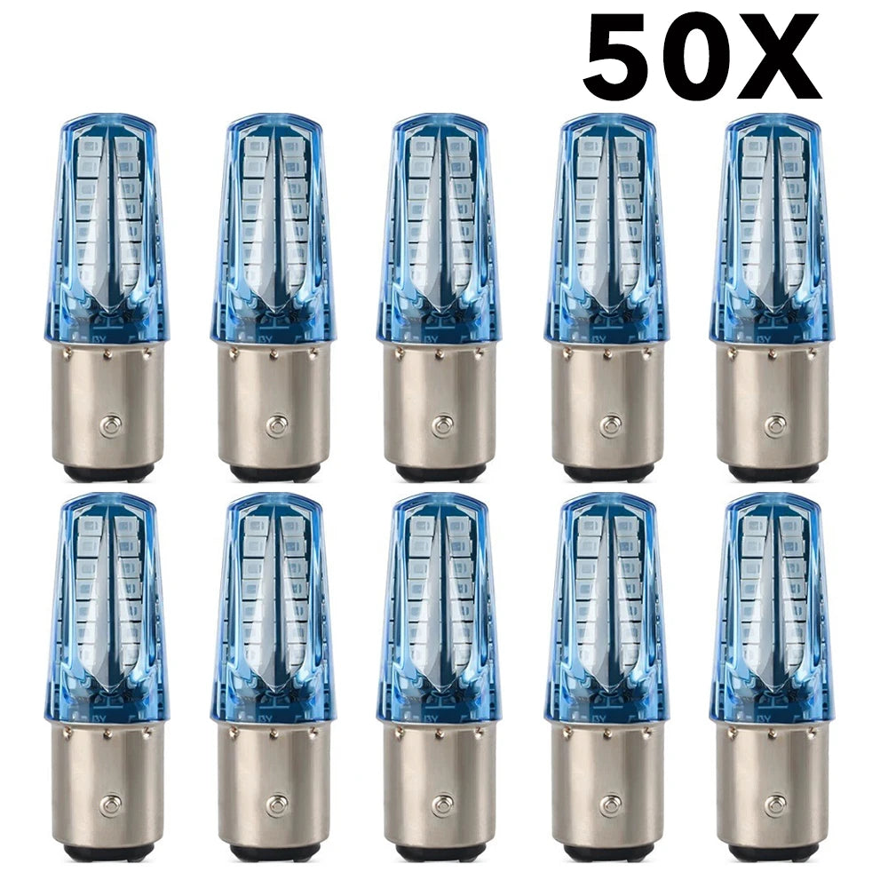 50X Bulb 1157 bay15d Brake Motorcycle Strobe Parking Tail