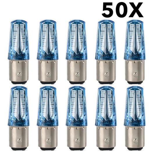 50X Bulb 1157 bay15d Brake Motorcycle Strobe Parking Tail