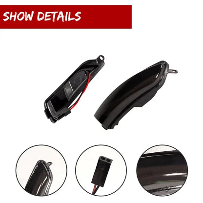 For Chrysler 300 Sequential Amber LED Front Side View Mirror