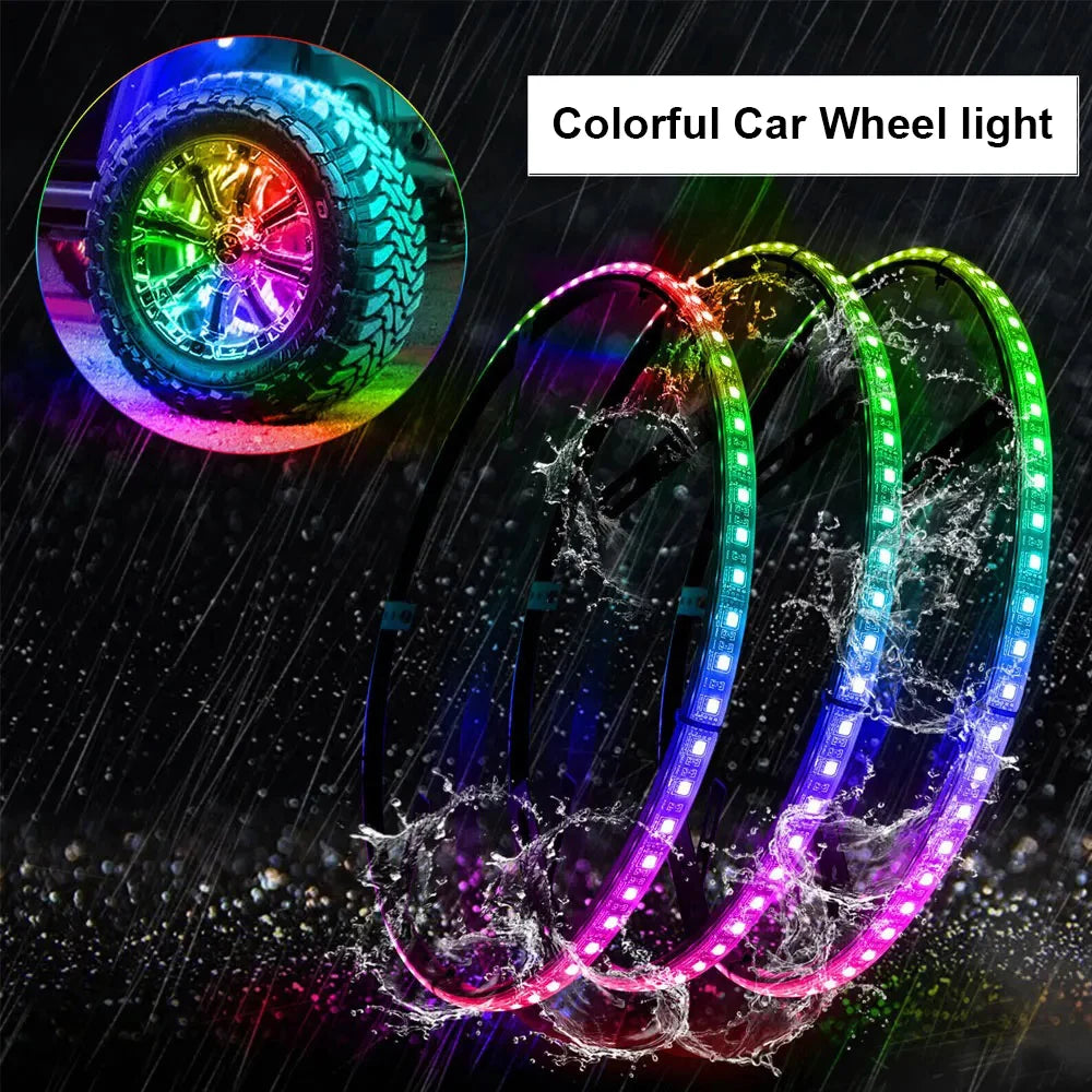 4PCS Magic Colourful Wheel Hub SUV Ambient Turn Signal