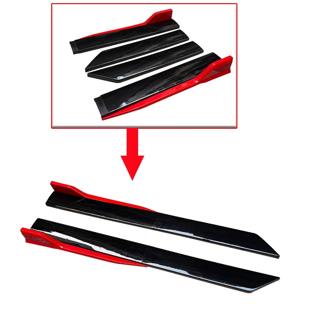 For Benz 4PCS Set Side Skirt Extensions Rocker Lip Splitters BMW