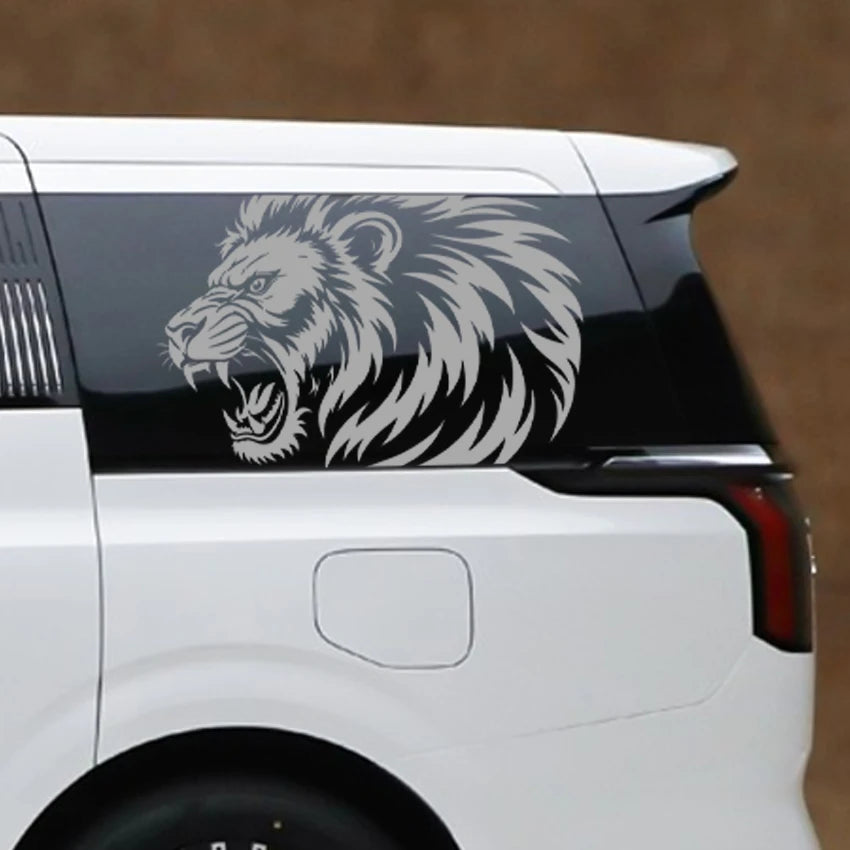 Roaring Lion Head Vinyl Window Sticker 50x75cm Waterproof Van