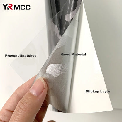 100cmx300cm Sticker Vinyl Carbon Fiber Film Ghost Gray Silver