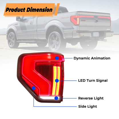 For Ford F150 F-150 2009-2014 Modified Trunk Tail Rear Taillights