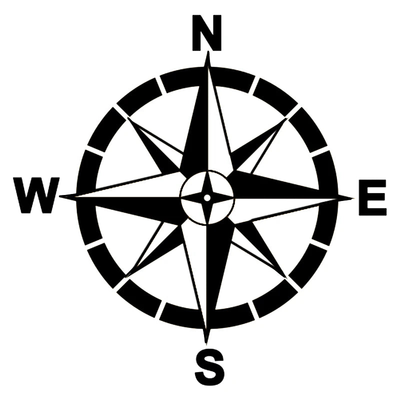 Lykx Fashion Compass Nautical Ship Window Wall Sticker Pvc