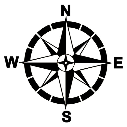 Lykx Fashion Compass Nautical Ship Window Wall Sticker Pvc