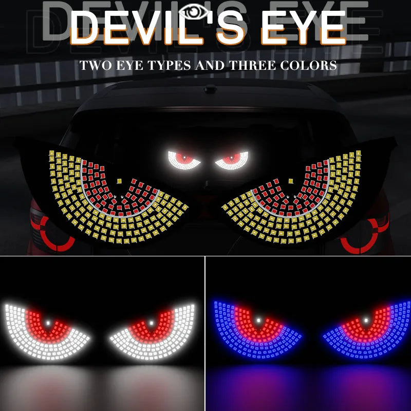 Back Window Expression Devil Eyes Windshield Lamps Truck Warning