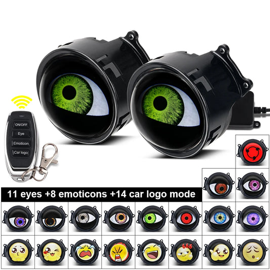 Devils Led Eyes Car Accessories Cool Decoration Dynamic Headlights Remote Control led Lenses Angel eyes Modified Eagle E