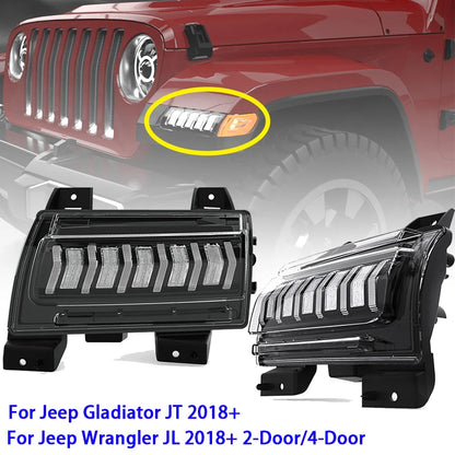 For Jeep Wrangler Jl 2018-2019 2PCS Fender Marker Dynamic Turn