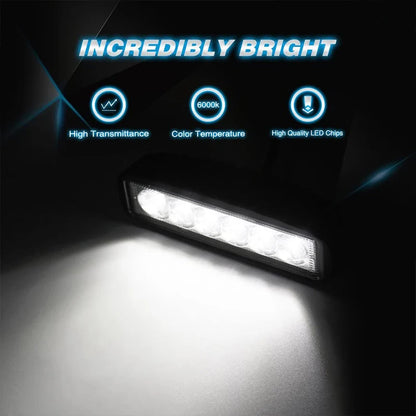 12V 18W 6LED Bright Waterproof Work Spotlight Offroad SUV