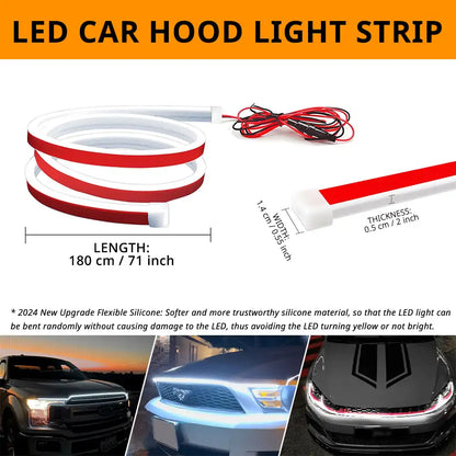 Inch White Dynamic Scan Truck Hood Strip Waterproof Silicone