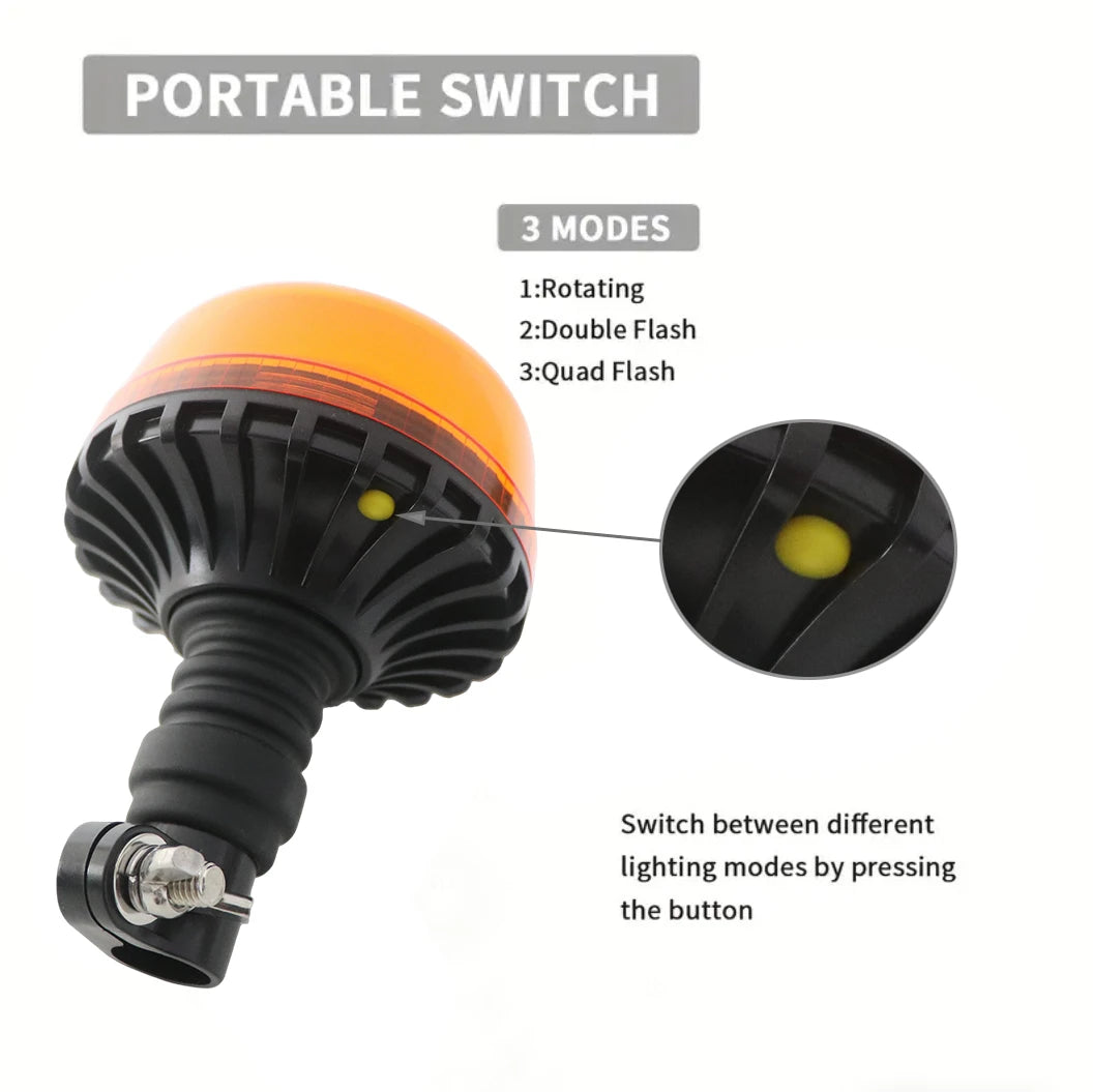 12V 24V Emergency Strobe Warning Beacon Rotating Screws Flashing