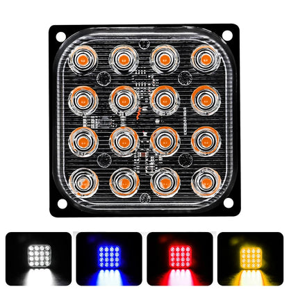 1X Truck 12V 24V 16SMD Strobe Warning Grille Flashing