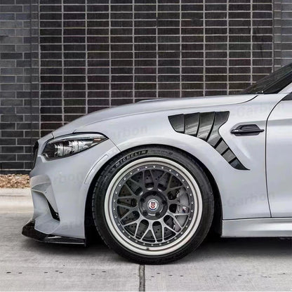 For BMW 2 Series F87 M2 Dry Carbon Fiber Front Side Fender Vents