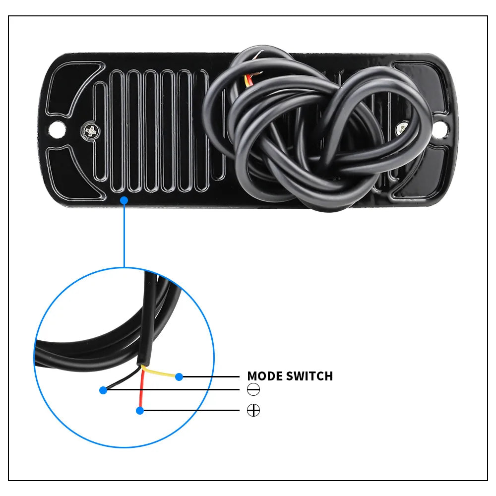 2PCS Strobe Lightbar Flashing Warning Grille Signal Truck Side