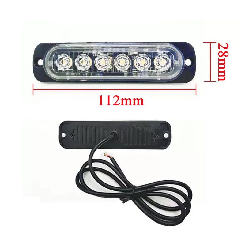 4P Truck Signal 12v-24v Strobe Grille Flashing Bar Side
