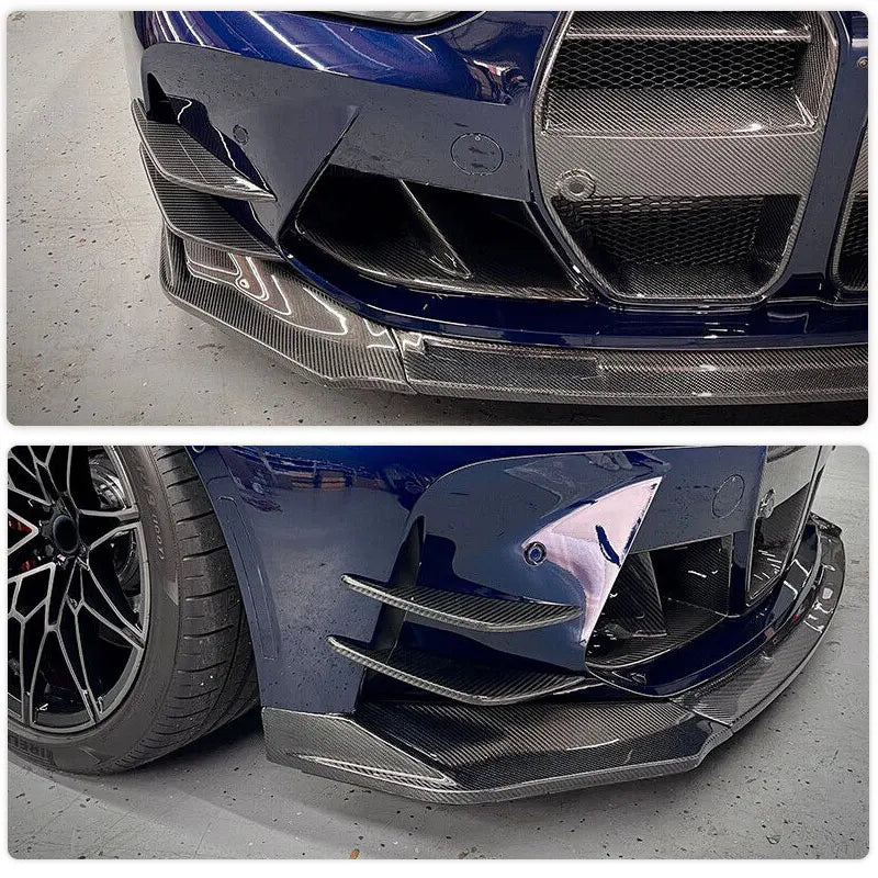 For BMW G80 M3 G82 G83 Dry Carbon Fiber Front Bumper Canards
