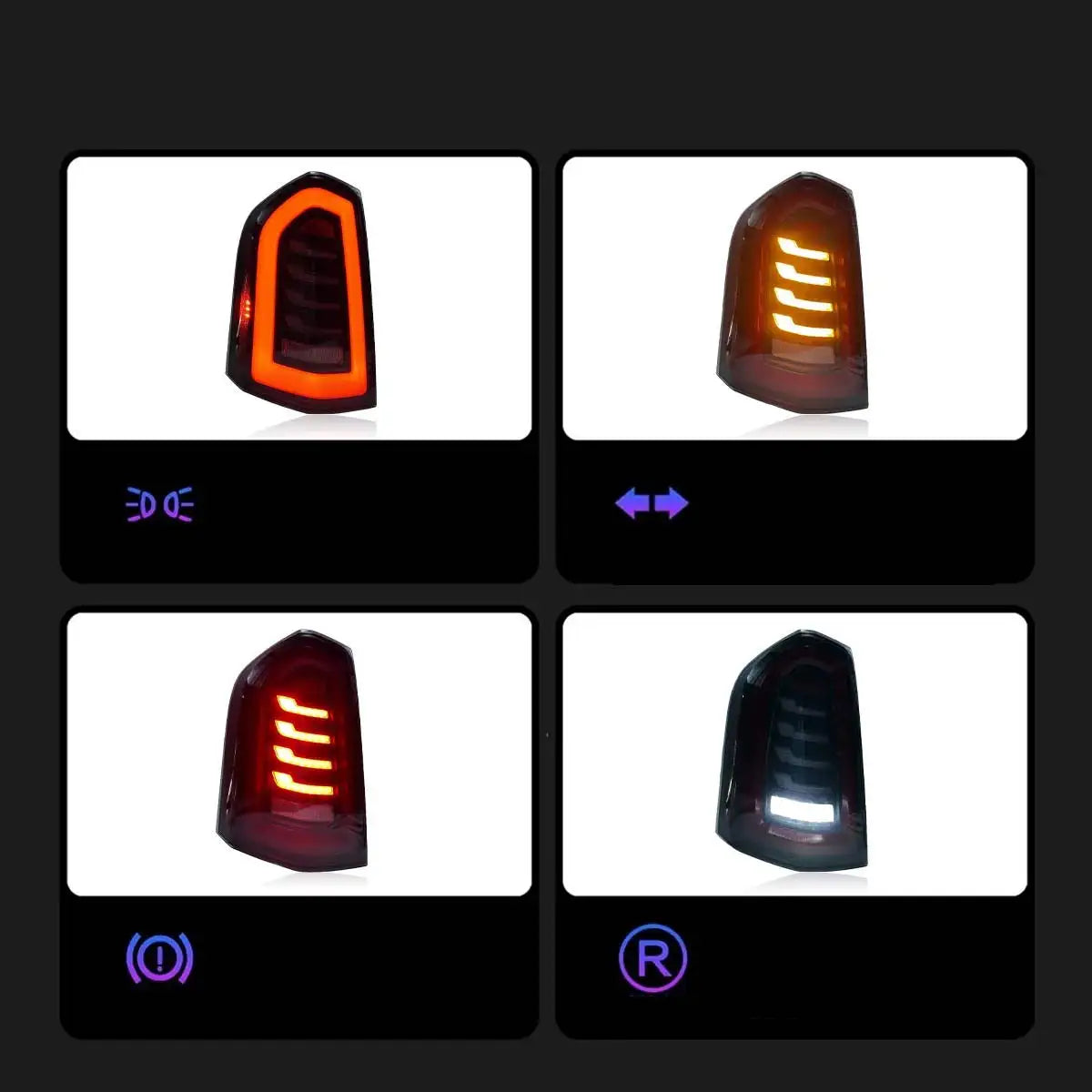 For Chrysler 300 300C LED Taillights Transparent Sequential Turn