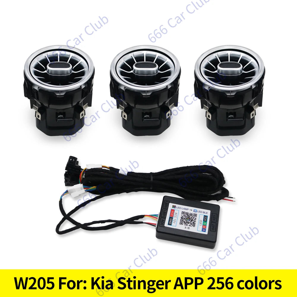 For Kia Stinger 12 256 Colours Air Vents Ambient Turbine Shape