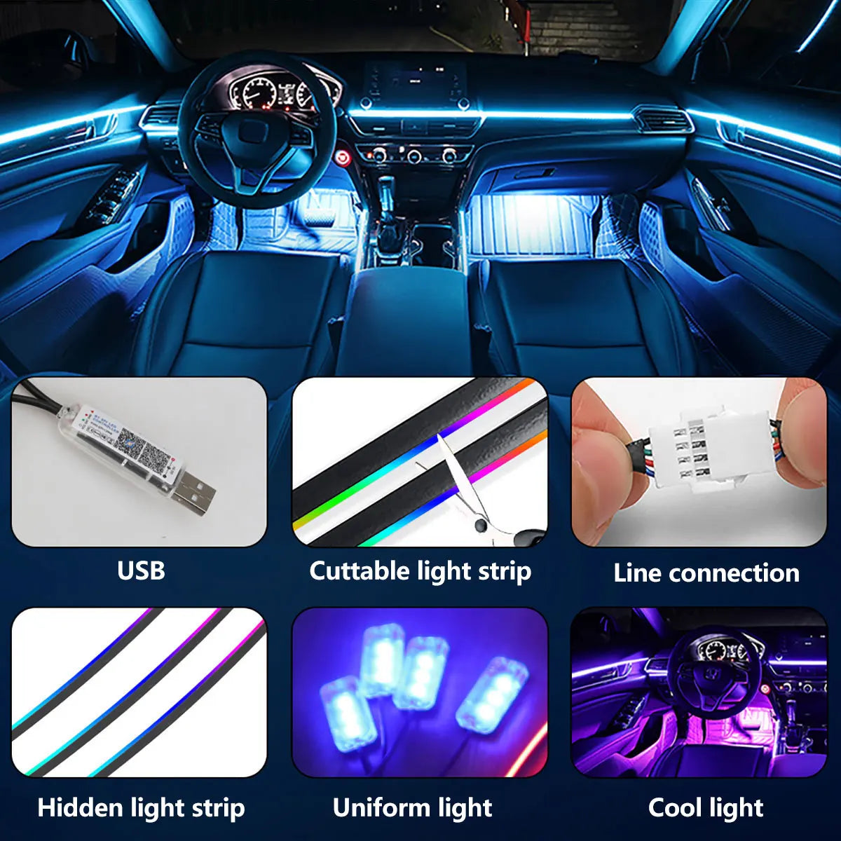 For Audi Rs 6 2008~2011 MK2 In Ambient Lighting Trunk Interior