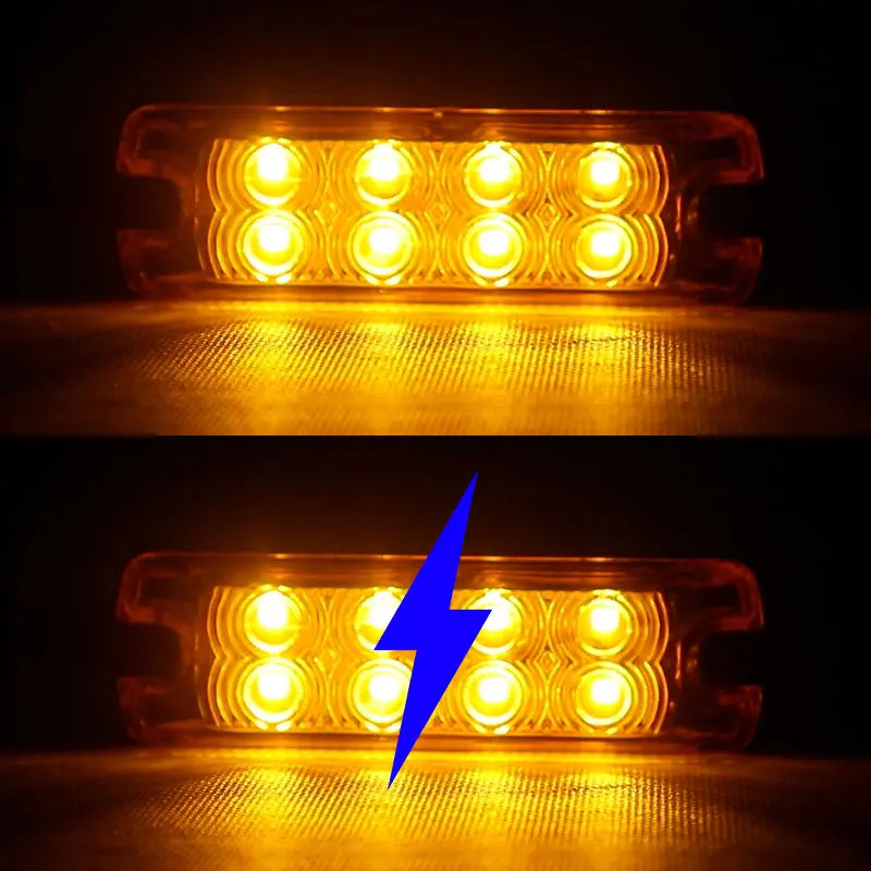 Inch Side Marker Red Yellow Turn Signal Flash Stop