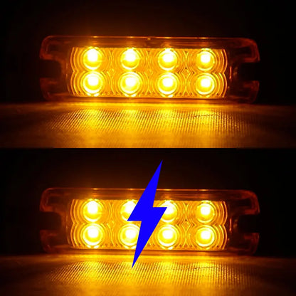 Inch Side Marker Red Yellow Turn Signal Flash Stop