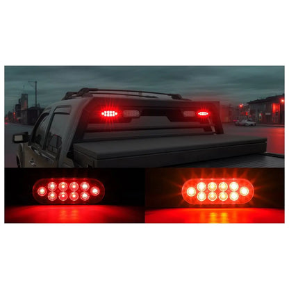 Compatible 4-piece Trailer Truck Sealed Red 6-inch Oval Stop