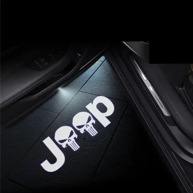 For Jeep Wrangler Jk Jl Tj Door Badge Projector Courtesy Shadow