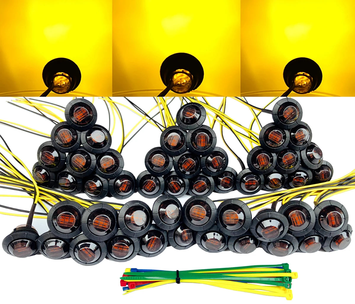 50PCS Inch Marker Smoked Amber Trailer Side Indicator Clearance