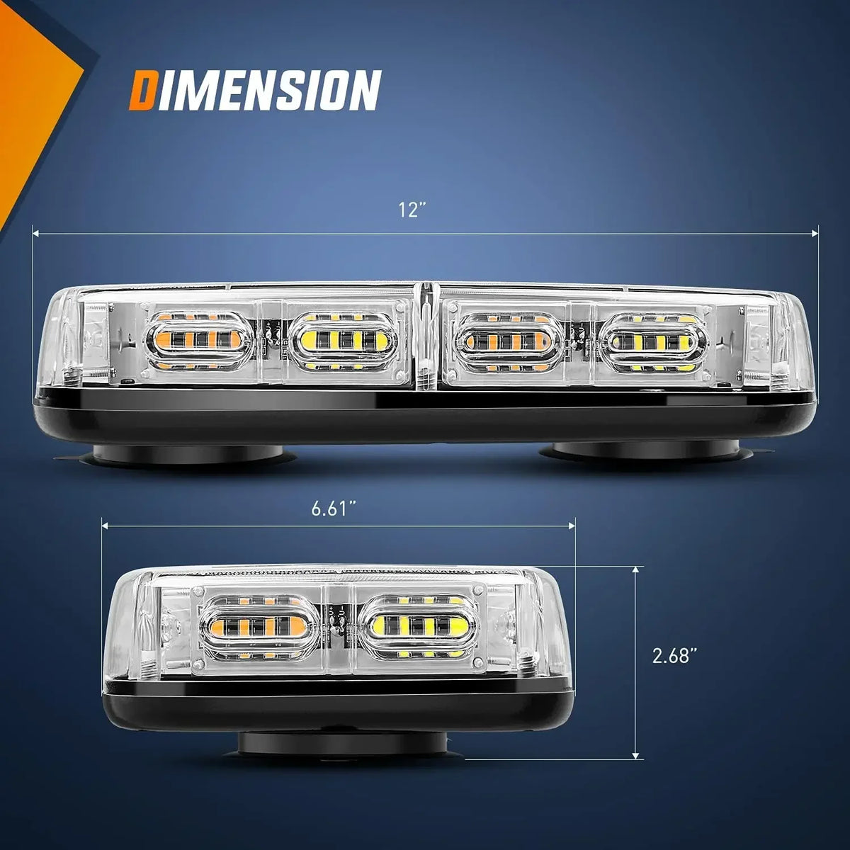 12-24v Warning Roof Strobe Magnetic Flashing Beacon Stroboscope