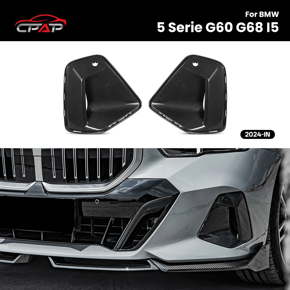 For BMW 5 Series G60 G68 Real Dry Carbon Fiber Front Side Fender