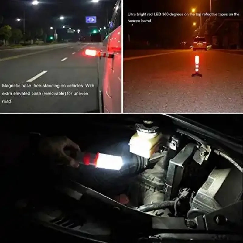 2PCS Warning Magnetic Flashlight Emergency Roadside Flares